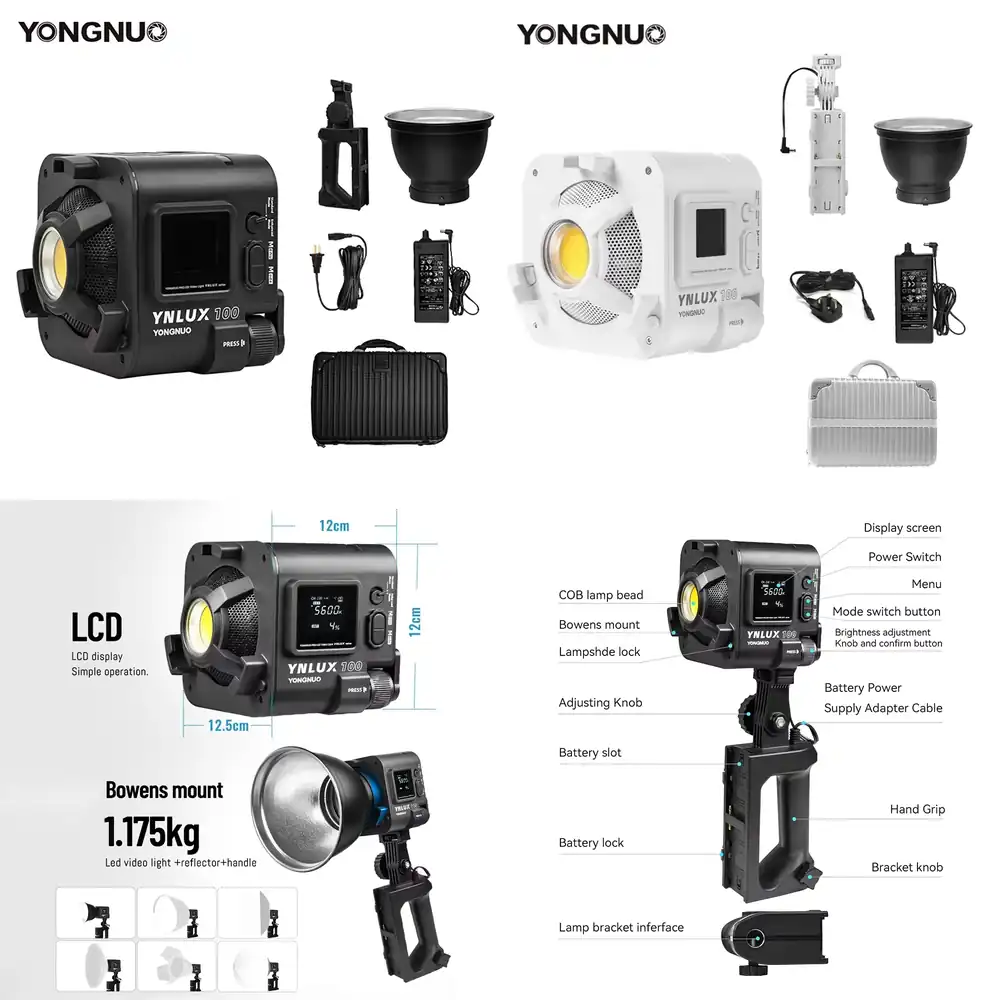 Photography Lighting Handheld - YONGNUO YNLUX100 100W 3200K-5600K Kompaktowa, przenośna
