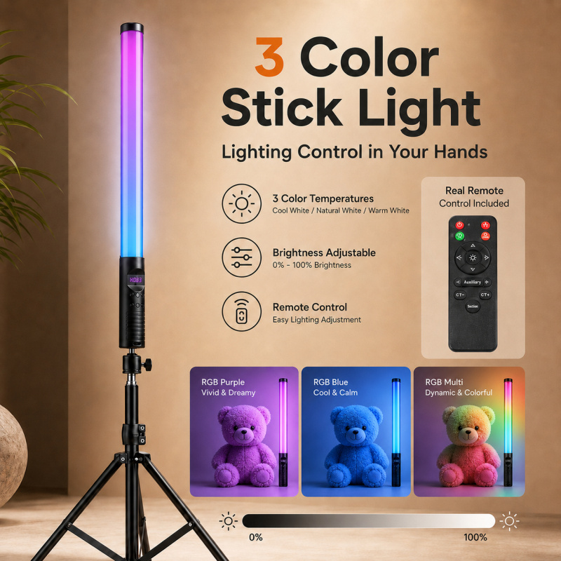 Photography Lighting Description - Przenośna lampa wideo RGB, przenośne światło
